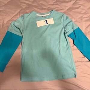 Kids Long Sleeve Teal and Blue Shirt 4
